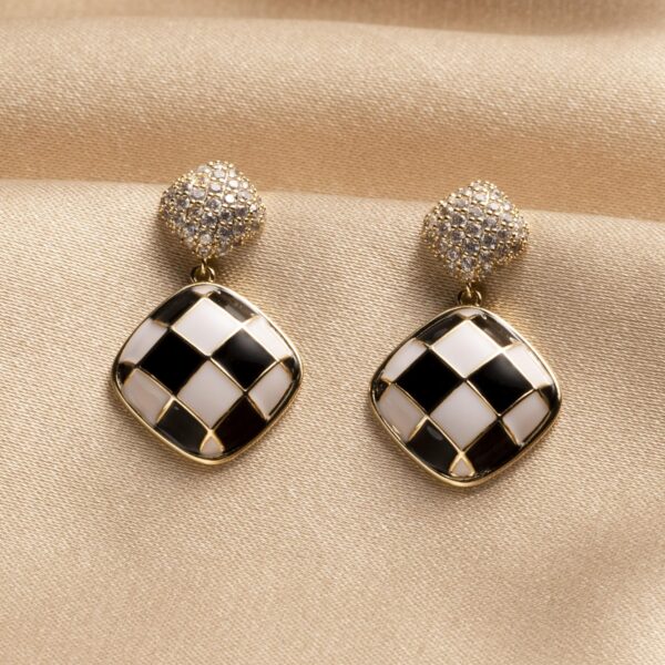 Checkered Dangle Earrings