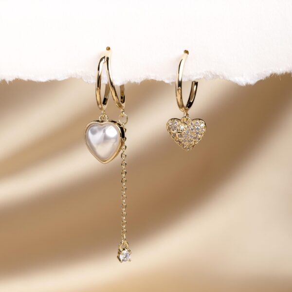 Asymmetrical Heart Drop Earrings