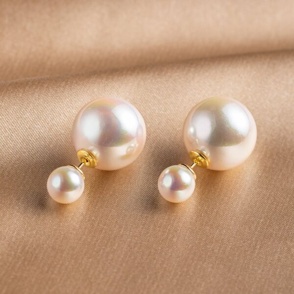 Double-Pearl Stud Earrings