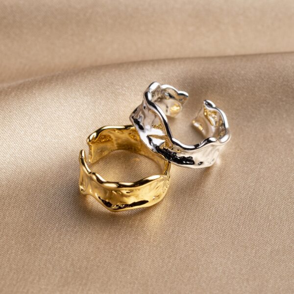 Wide Wrinkle Band Open Ring