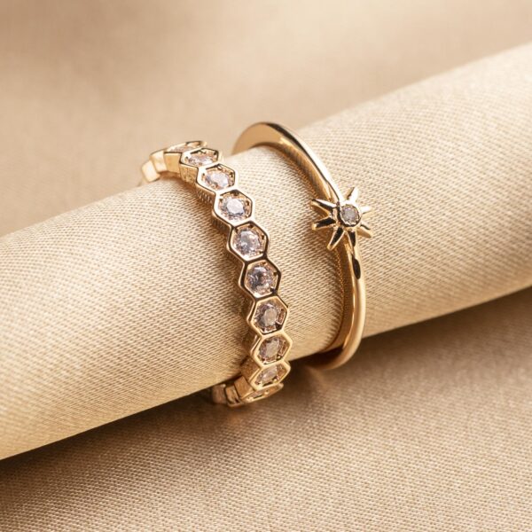 Stackable Octagram Star Open Ring