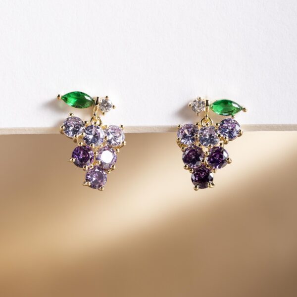 Crystal Grape Drop Earrings