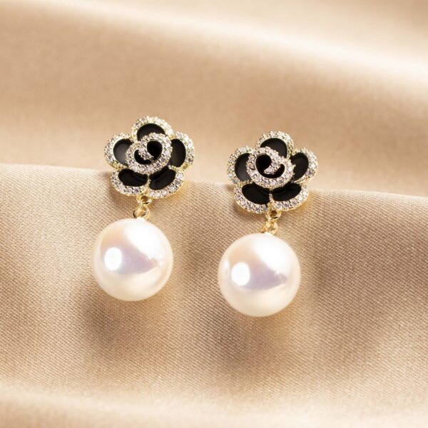 Pearl Camellia Drop Earrings