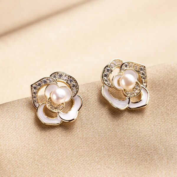 Two-tone Camellia Studs